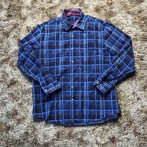 Alan Flusser Shirt Men’s Large Striped Long Sleeve Button Down
